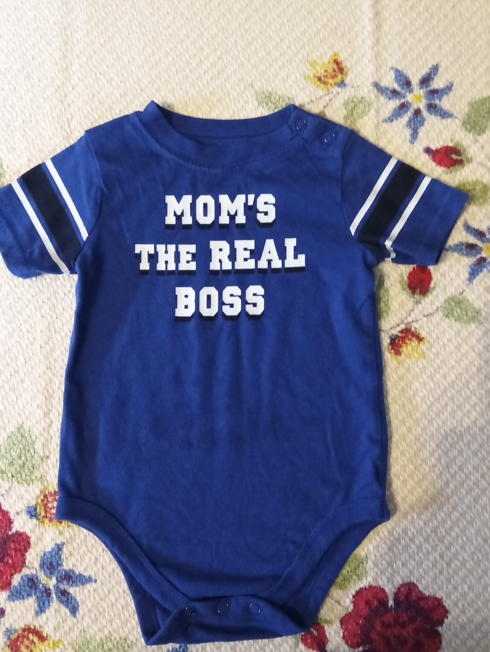 Garanimals Royal Blue Baby Bodysuit with White Lettering